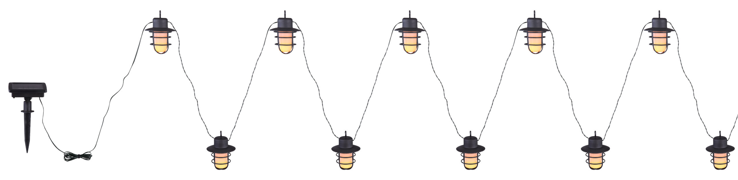 SOLAR-LICHTERKETTE KUNSTSTOFF SCHWARZ, 100XLED