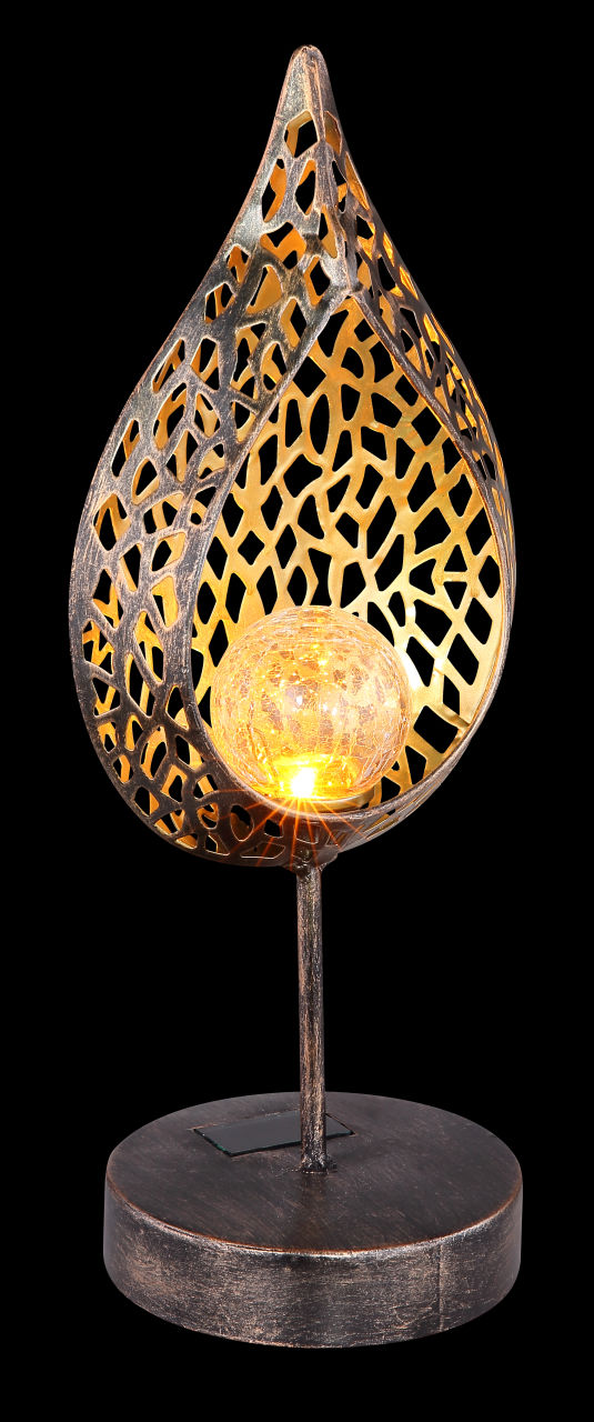 SOLARLEUCHTE METALL GOLDFARBEN PATINIERT, 1XLED
