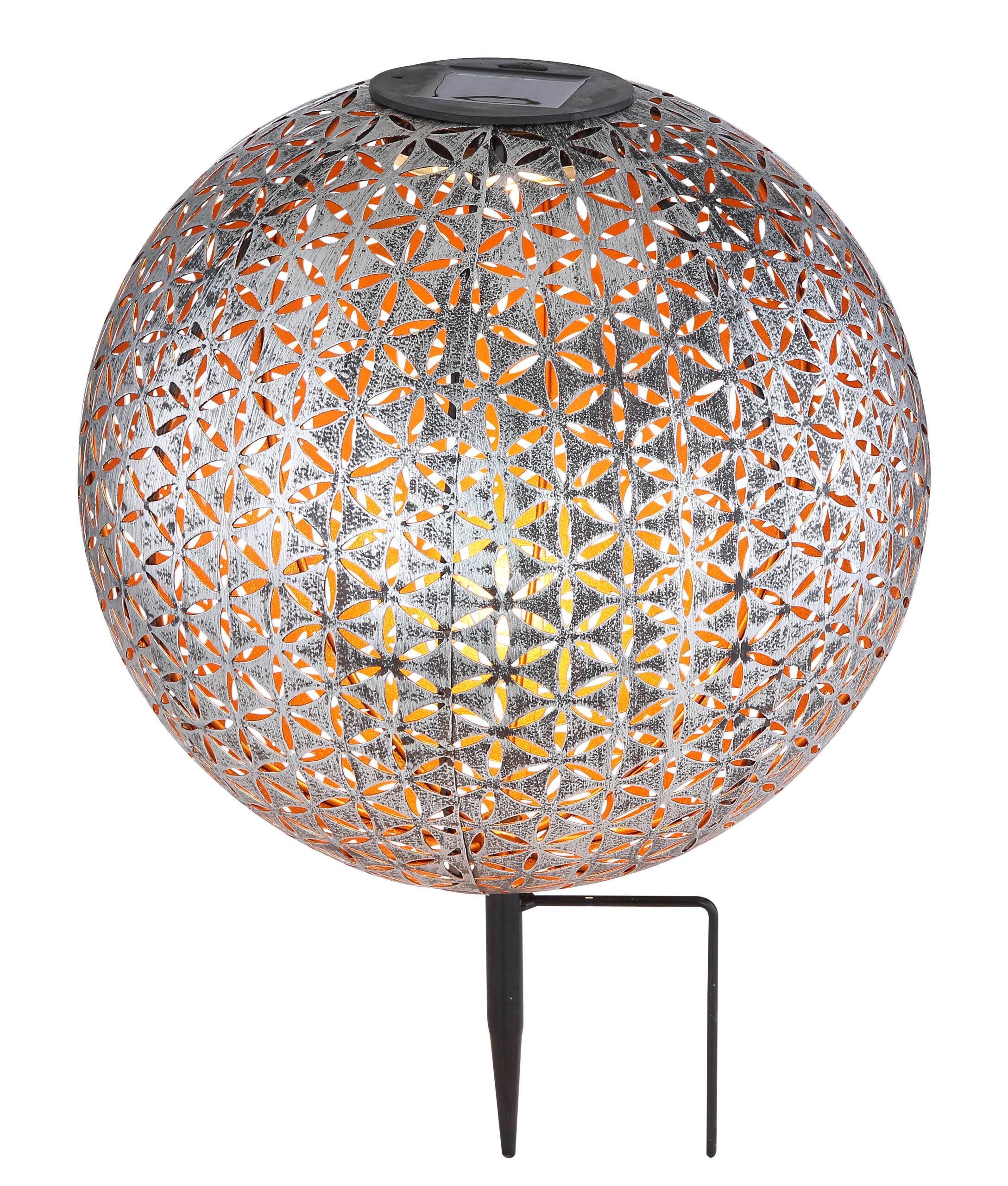 SOLARLEUCHTE METALL SILBERGRAU, 1XLED