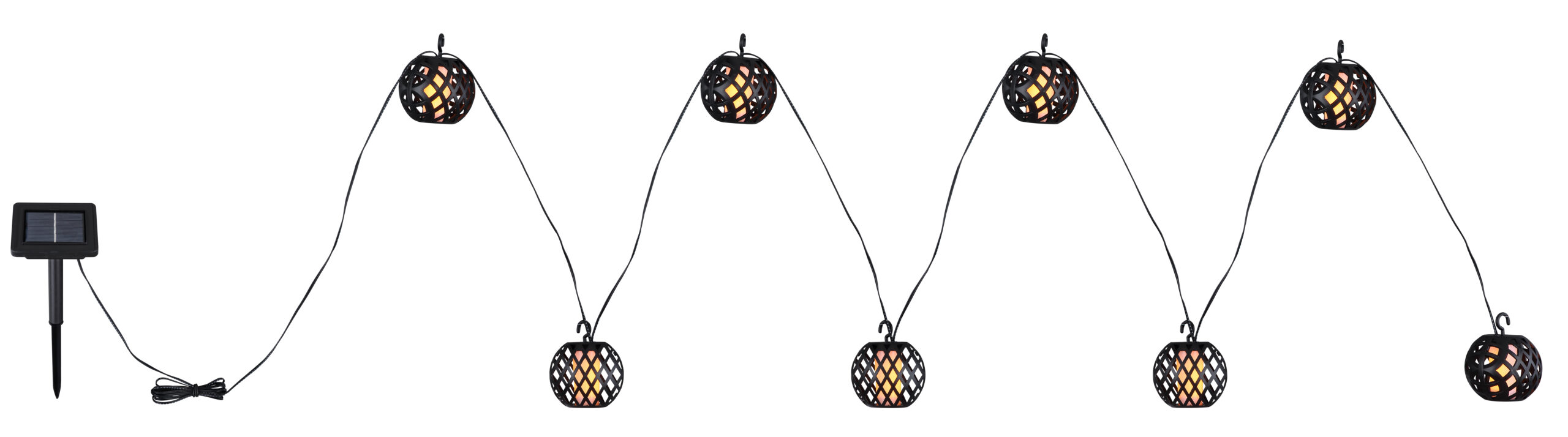 SOLAR-LICHTERKETTE KUNSTSTOFF SCHWARZ, 98XLED