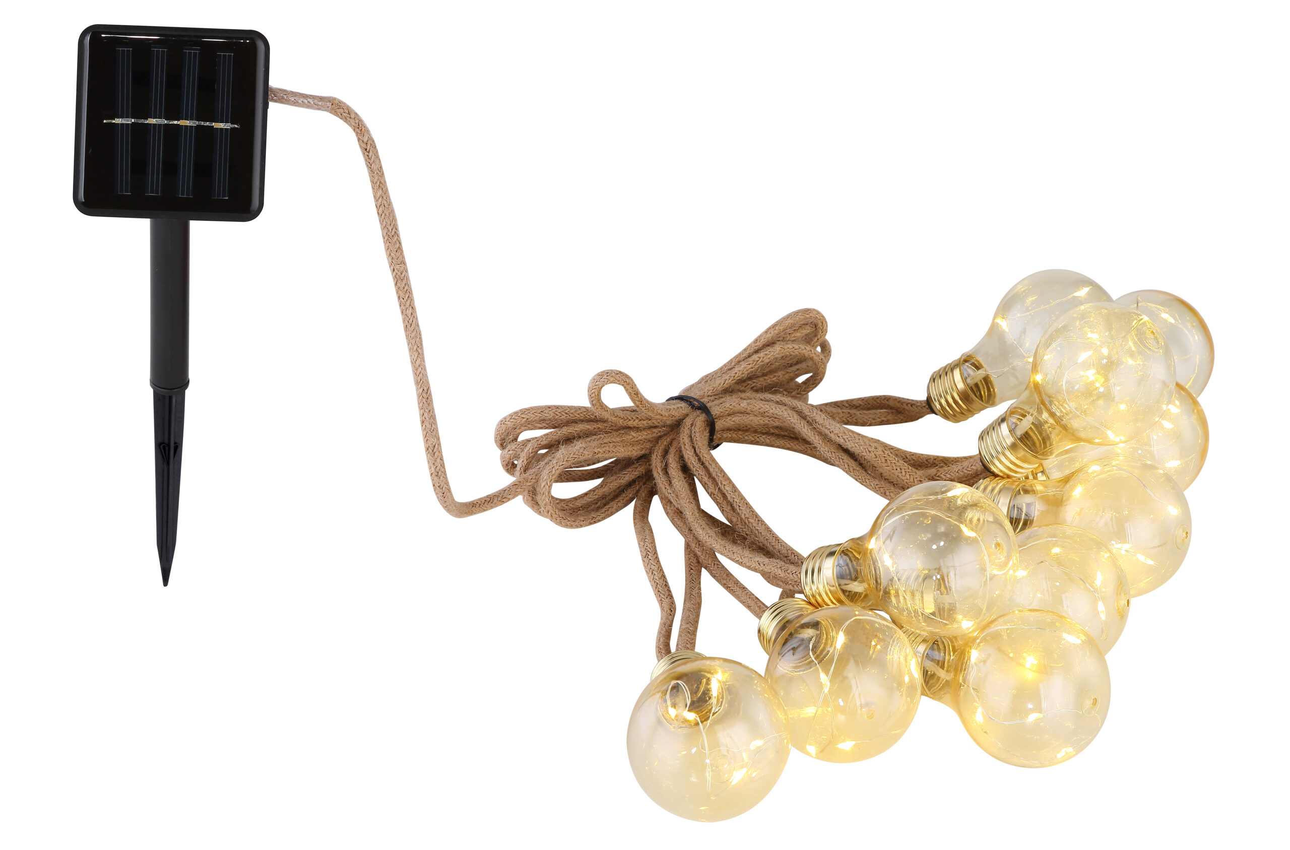 SOLAR-LICHTERKETTE KUNSTSTOFF AMBER, 50XLED
