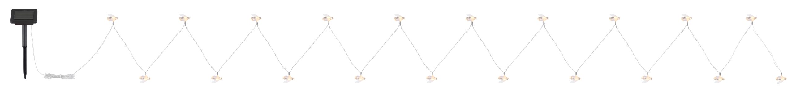 SOLAR-LICHTERKETTE KUNSTSTOFF SCHWARZ, 20XLED