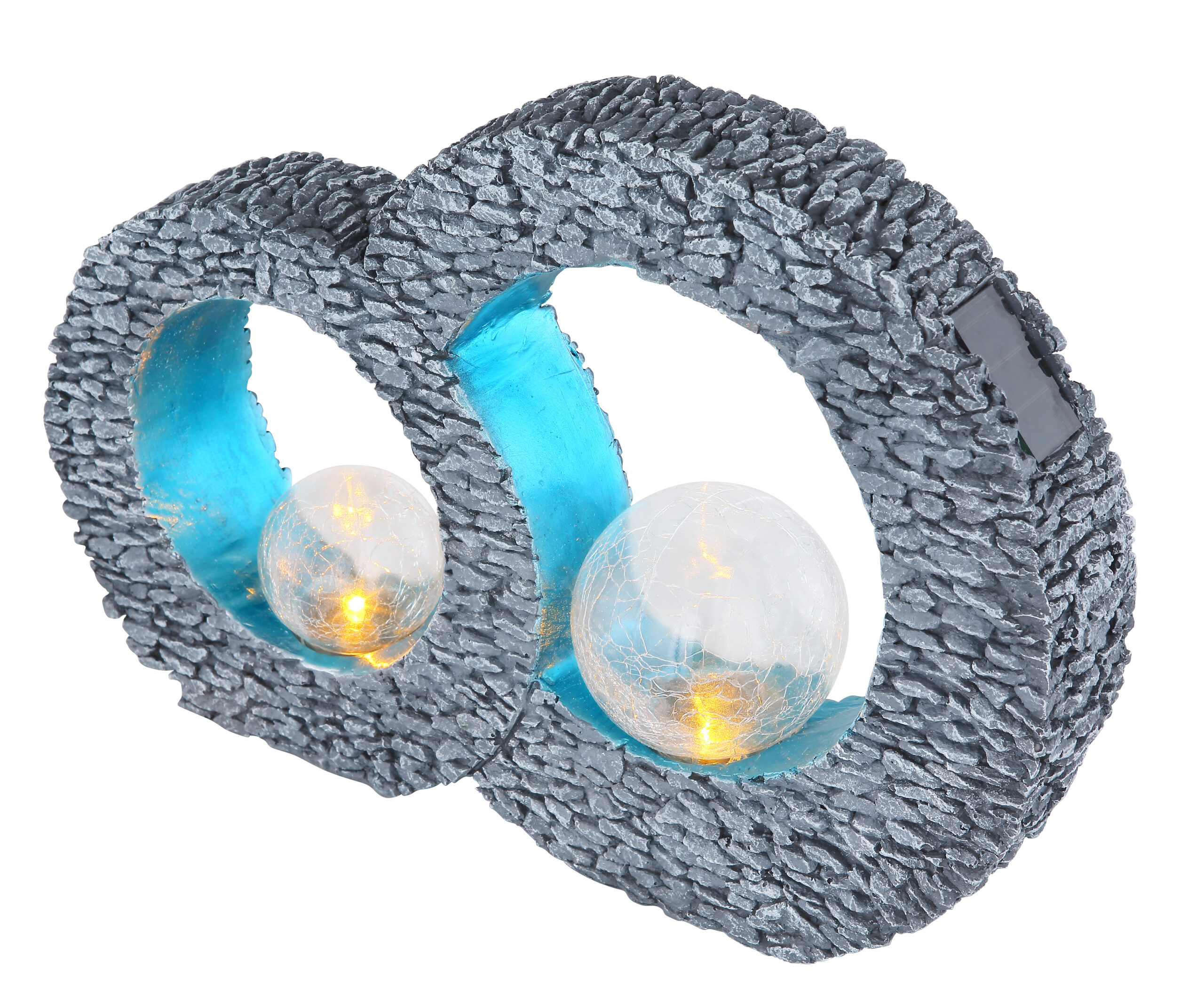 SOLARLEUCHTE KUNSTSTOFF STEINGRAU, 2XLED