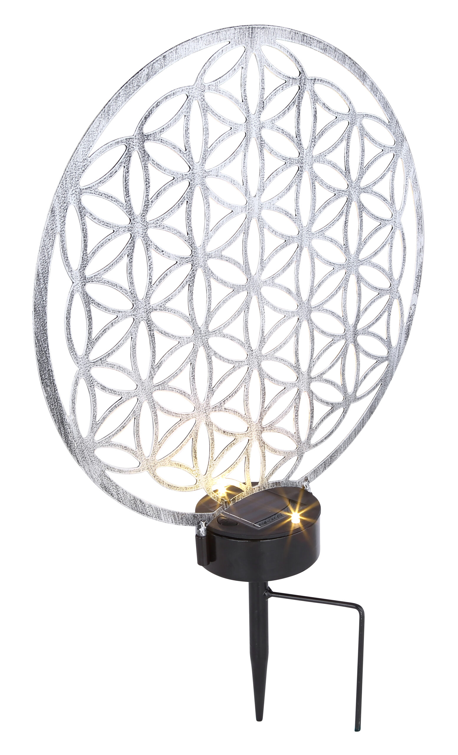 SOLARLEUCHTE METALL SILBERFARBEN, 2XLED