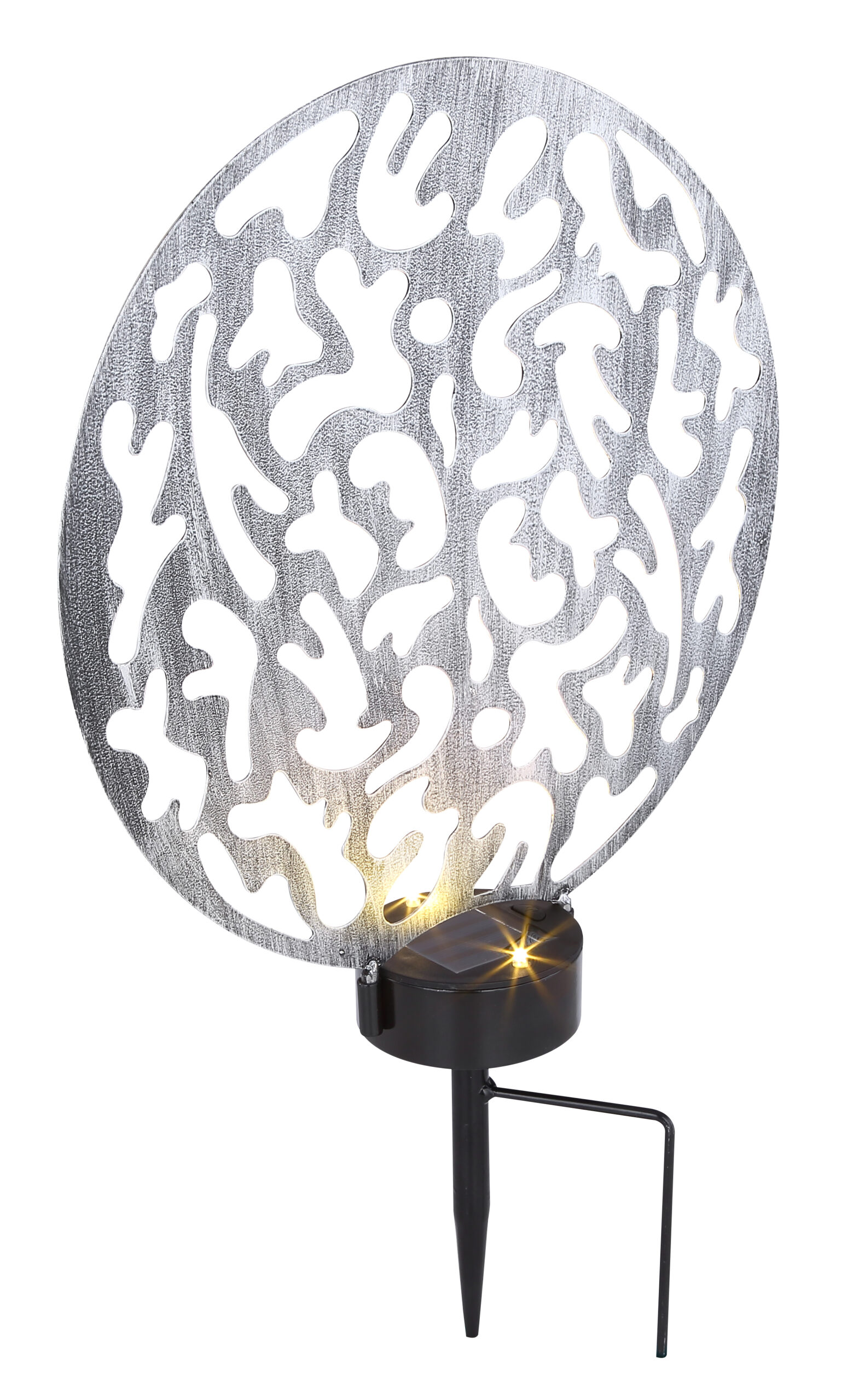 SOLARLEUCHTE METALL SILBERFARBEN, 2XLED