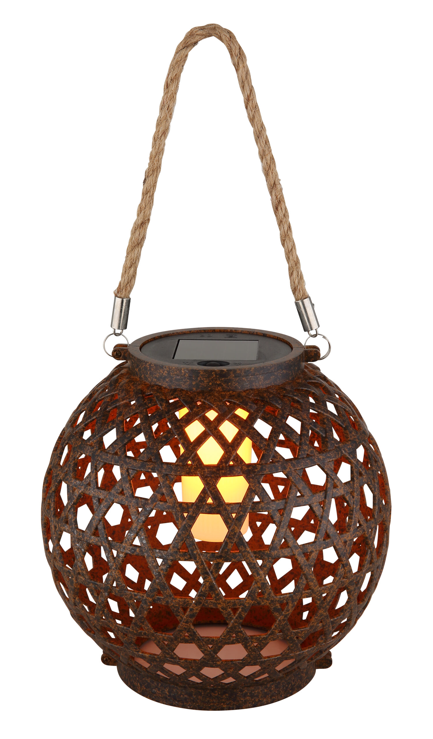 SOLARLEUCHTE KUNSTSTOFF ROSTOPTIK, 12XLED
