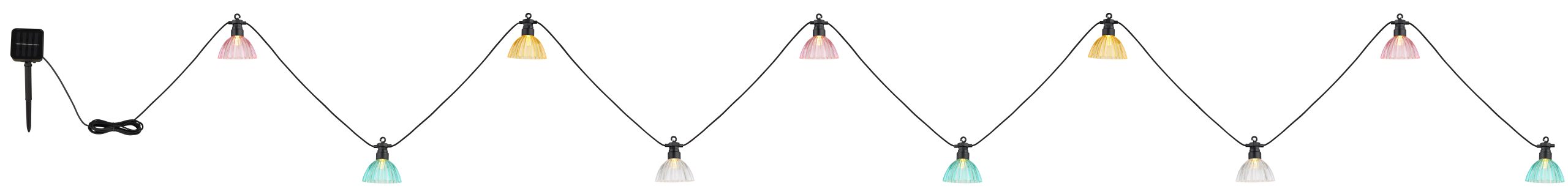 SOLAR-LICHTERKETTE KUNSTSTOFF SCHWARZ, 10XLED
