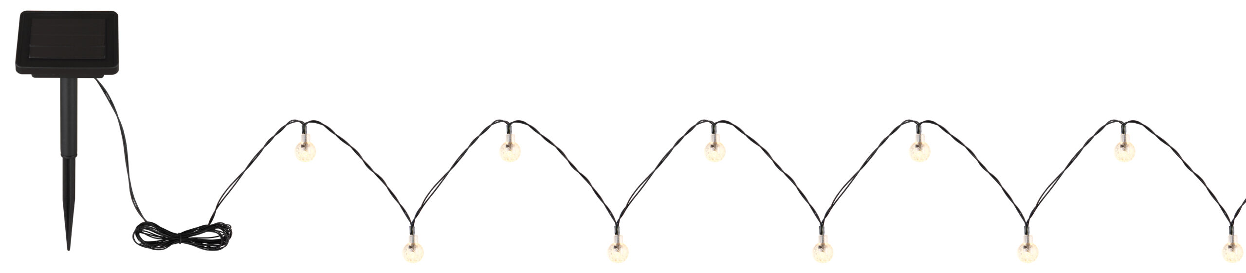 SOLAR-LICHTERKETTE KUNSTSTOFF SCHWARZ, 20XLED