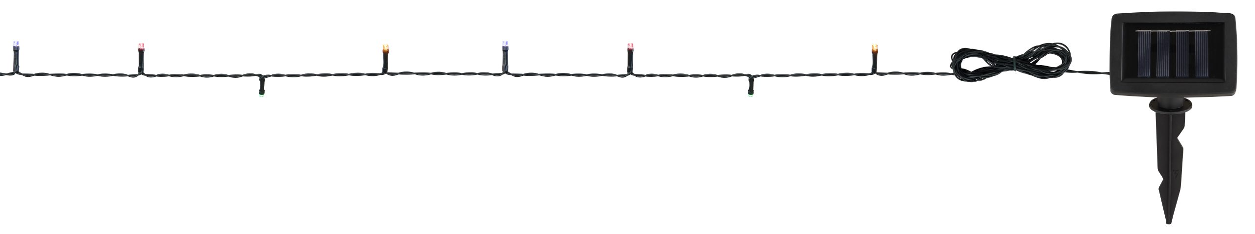 SOLAR-LICHTERKETTE KUNSTSTOFF SCHWARZ, 100XLED