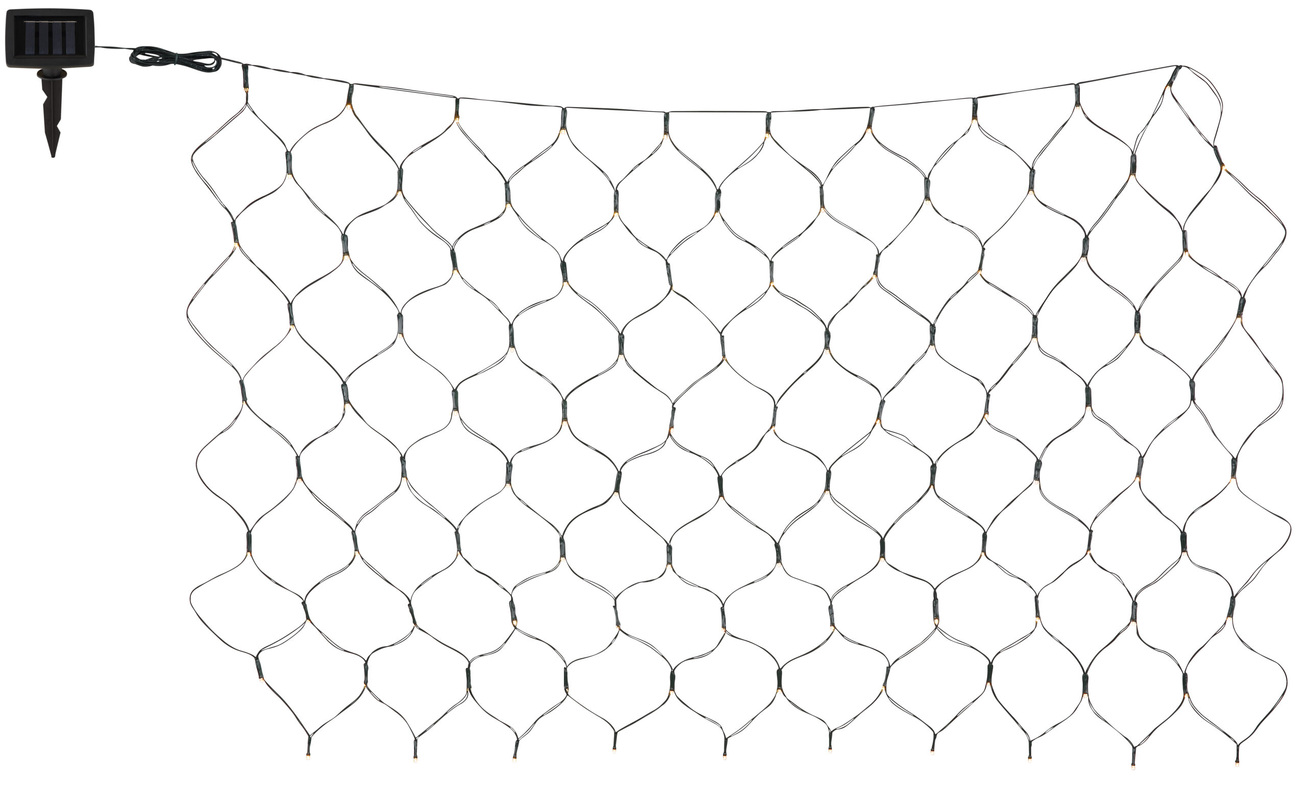 SOLAR-LICHTERKETTE KUNSTSTOFF SCHWARZ, 100XLED